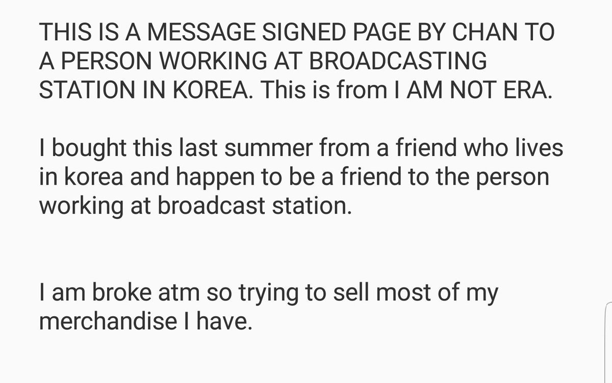 binniesbini's tweet photo. ➡️ PLS HELP RETWEET ⬅️
Selling CHAN signed page from I am Not era.
🌍shipping worldwide from UK
please QYOP, if intrested PLS Dm 💛
pls note I did pay for it too.
I am really really broke 😭
#straykids #unveil #selling #양도 #방찬 #hyunjin #chan #signedpage https://t.co/XQiD9HLhqJ