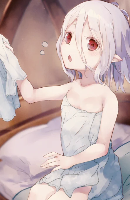 きちんと拭かないと風邪をひいてしまいますよ。こちらにお越しください、主さま。 #プリコネR 