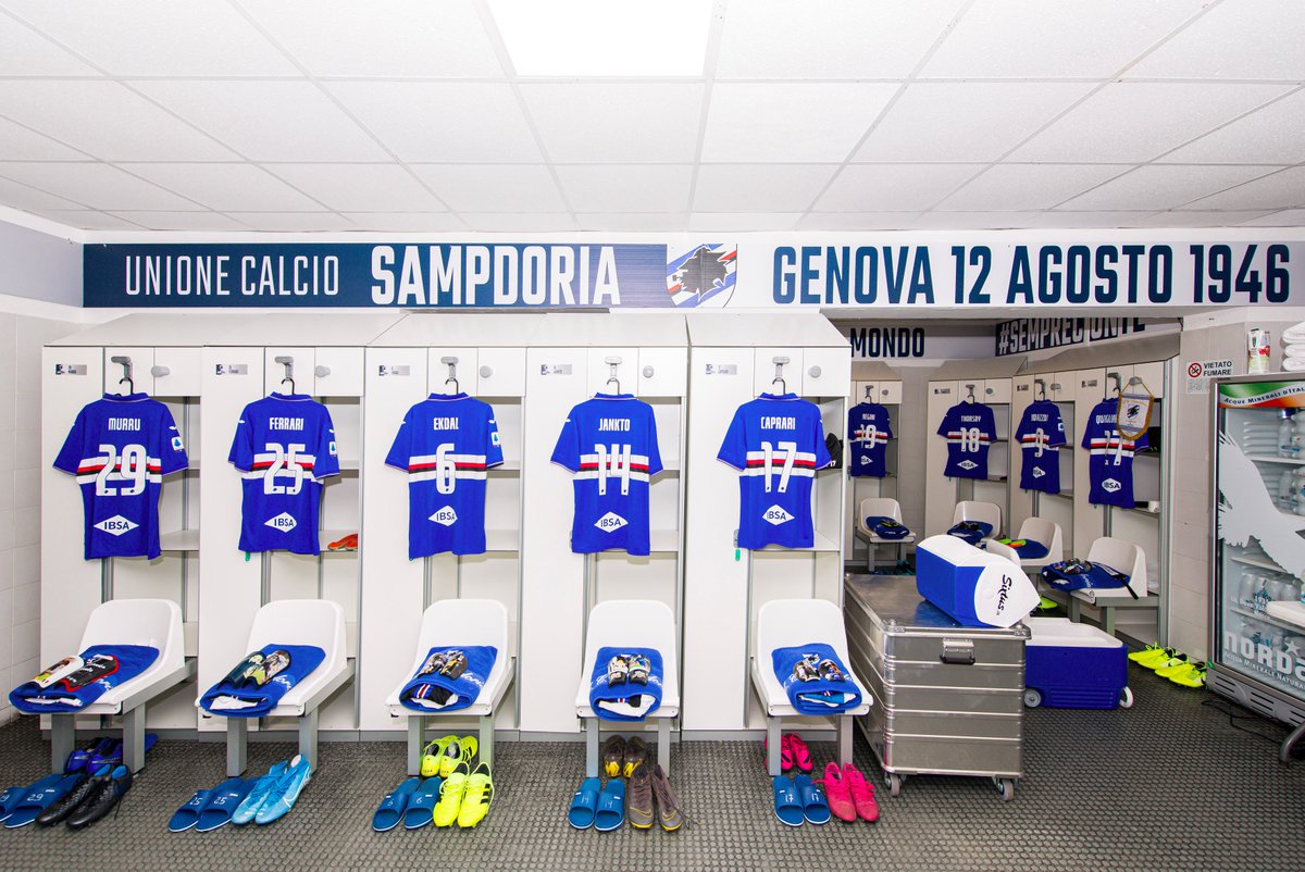 sampdoria's tweet photo. 📷 #SampLazio è alle porte. Le maglie più belle del mondo sono pronte per debuttare nella @SerieA 2019/20. Ragazzi, non resta che onorarle. 💪🏼 https://t.co/sxYVLMoqXT