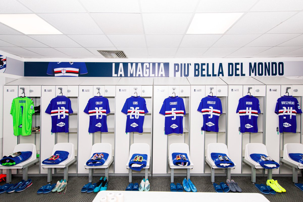 sampdoria's tweet photo. 📷 #SampLazio è alle porte. Le maglie più belle del mondo sono pronte per debuttare nella @SerieA 2019/20. Ragazzi, non resta che onorarle. 💪🏼 https://t.co/sxYVLMoqXT