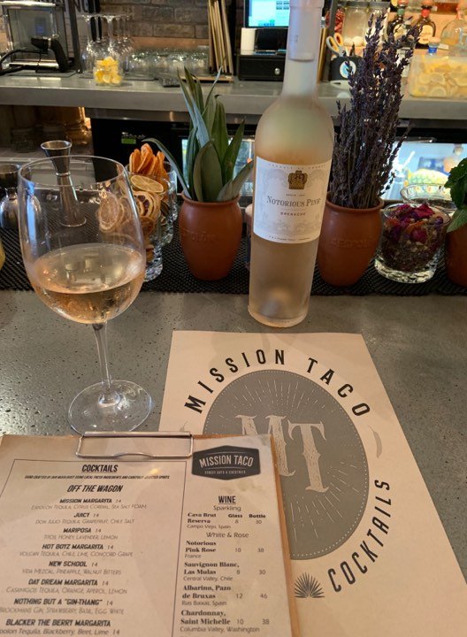 Enjoying some of the Pink with some excellent street eats Mission Taco in Huntington, New York Authentic but not traditional, Mission Taco is Long Island's newest hot spot for Mexican Street Eats &amp; Cocktails. It's Notorious! #notoriouspink #longisland