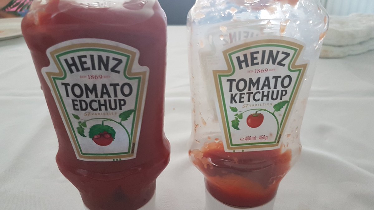 TDaelman's tweet photo. Zeg vrienden van @HeinzNL, volgens mij klopt er hier toch echt iets niet! #dtv #edchup #ketchup #zoekdeverschillen https://t.co/syFtT2xzW1