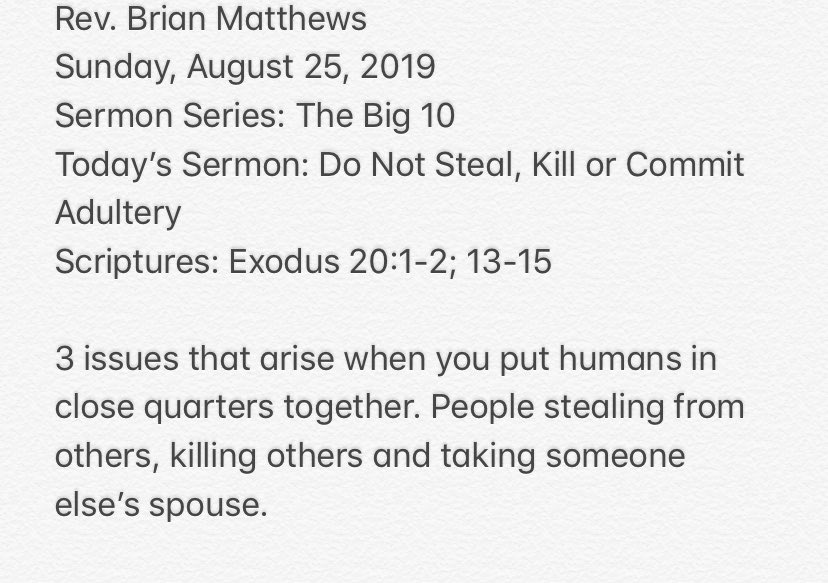 FUMCADA's tweet image. Sermon notes from Lead Pastor @revbmat! Have a great week!