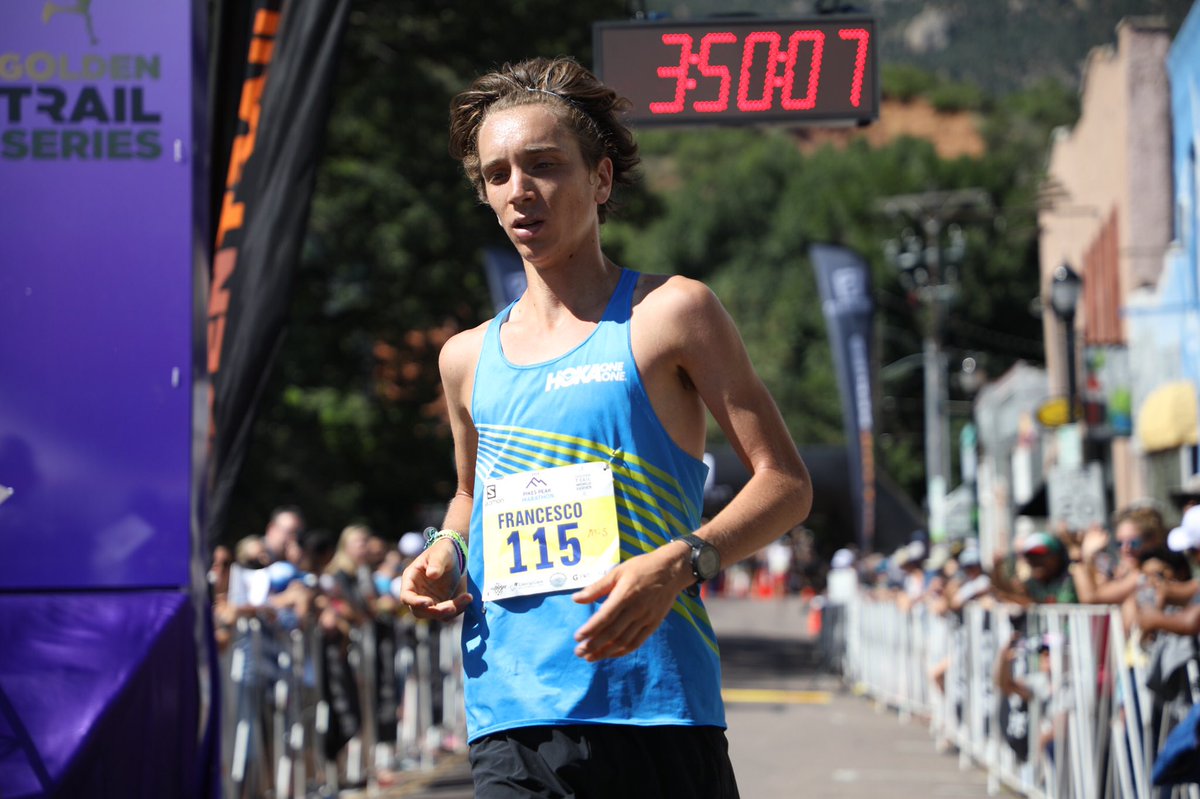 iRunFar's tweet photo. Francesco Puppi (@HOKAONEONE) is tenth at the 2019 Pukes Peak Marathon in 3:50:06 #PPM https://t.co/Km0IBAogxu