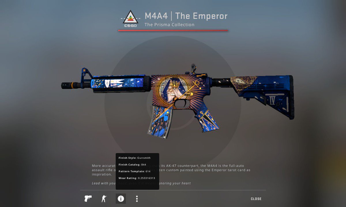 I opened this M4A4 and now I'm giving away this M4A4. Will draw the winner Monday the 9th of September after the major concludes. Evening some time when I get home. Follow and retweet for your chance to win.