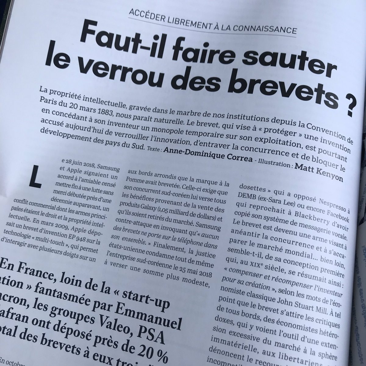 Annherion's tweet photo. De l’instrumentalisation commerciale des brevets et de ce mal que l’on dit à tort nécessaire in @Socialter #opensource #brevet #connaissance #libre https://t.co/9Xg3EUjhOM