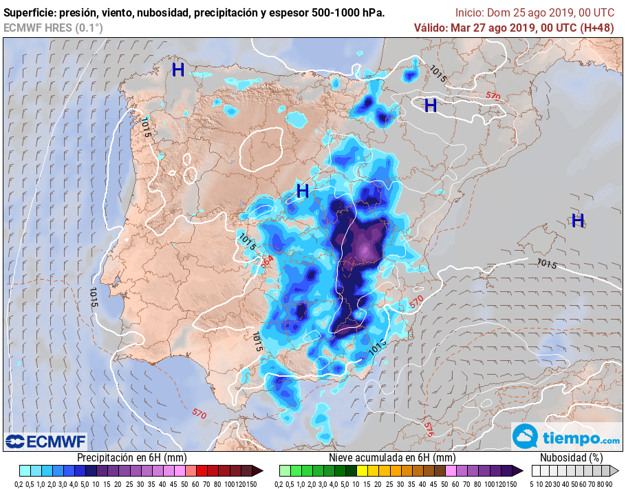 Si teniu plans a l'aire lliure dimarts, o activitats previstes, o desplaçaments, o excursions, per favor atents a la previsió d'última hora, i si cal, suspendre,
just el matí i migdia de dimarts les pluges localment seran molt fortes
pluja prevista dilluns de 18h a 24h,