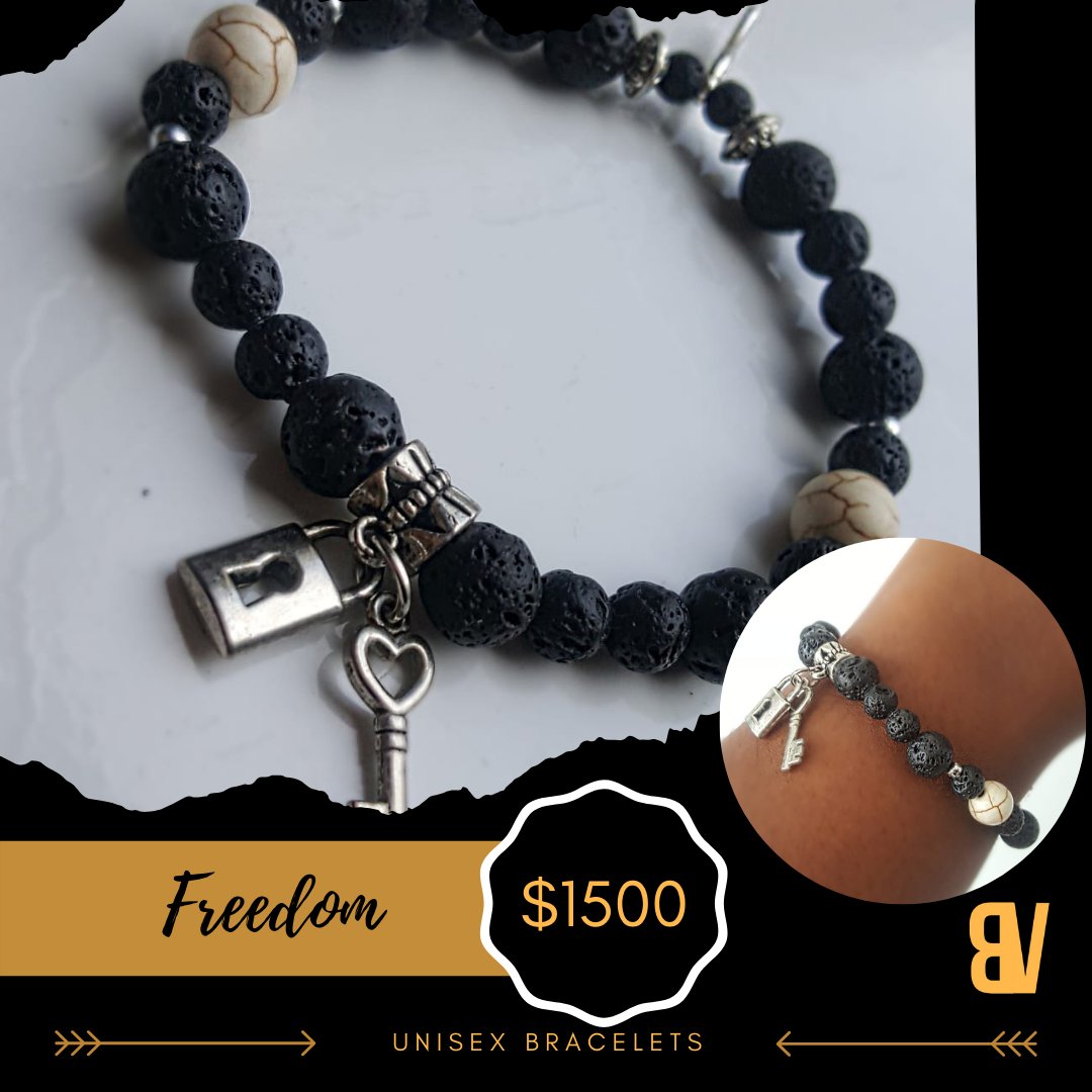 BeadedbyV's tweet photo. Get your 'Freedom' bracelet for only $1500! 
Keep calm and free with the flick of a wrist 😉🙏🏽 Interested in this design? DM to order 📩
#BeadedByVodka •
•
#Beads #LavaBeads #Bracelets #Jewellery #BeadedJewellery #BeadedBracelets #StackableJewellery 🙏🏽 https://t.co/RnmMwQH5le https://t.co/yGeRQ1WyTV