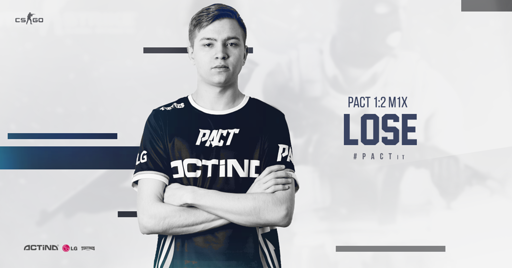 PACT_gg's tweet photo. This isn't how we thought it would be. We lost 1:2 to the m1x in the semi finals of ECS Pinnacle Cup. 😶
#PACit https://t.co/e29eAoU10x