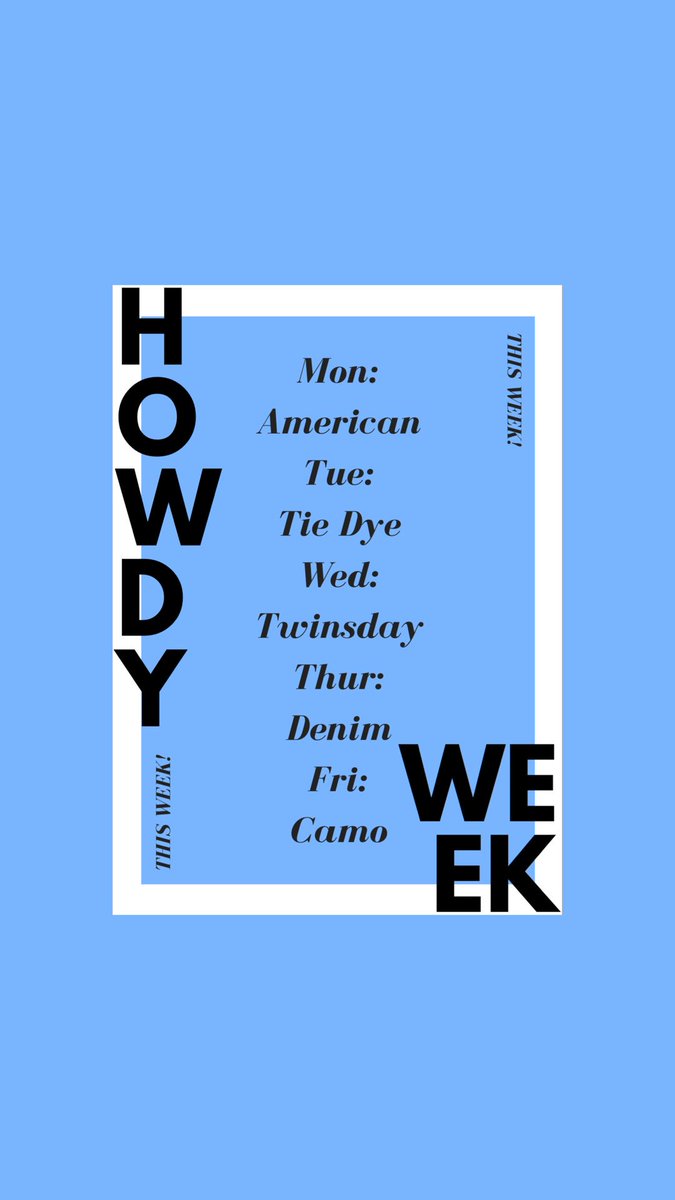 don’t forget to dress up this week!!