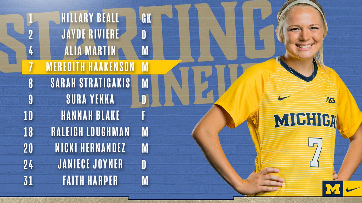 umichwsoccer's tweet photo. 𝗦𝘁𝗮𝗿𝘁𝗶𝗻𝗴 𝗟𝗶𝗻𝗲𝘂𝗽

#GoBlue | #MakeIt https://t.co/y9YsVCli0P