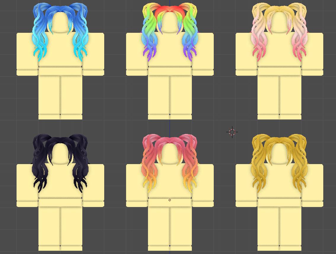 Erythia On Twitter How About Some Fun Ombre Colors Here S Another Style Of Beach Wave Curled Pigtails With A Variety Of Colors Roblox Robloxugc Https T Co Yn6v1ri1bz - erythia at roblox on twitter 2 shapes shapes provide a base