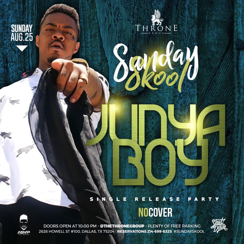 JinMusicGroup's tweet photo. Attention A&amp;R's , Dj's &amp; Fans! Tonight @junyaboy_dallas Jumpman Release Party! @SidebarDallas w/ @TheThroneGroup https://t.co/f7ItgvN8HE