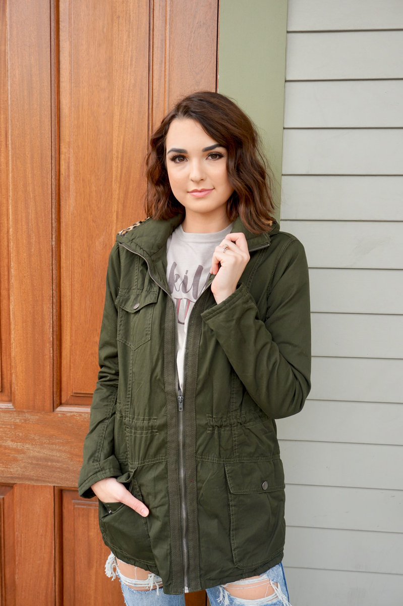 SaintsBoutique's tweet photo. Open until 2pm today! Come snag our olive and leopard βAshton Jacketβ before they are gone! Only a couple left!ππ€ #saintsboutique #saintsboutiquedport #leopardprint #jacket #olivejacket #fallstyle #styleinspo #ootd #boutiquestyle #midwestboutique https://t.co/GeDwaREgua