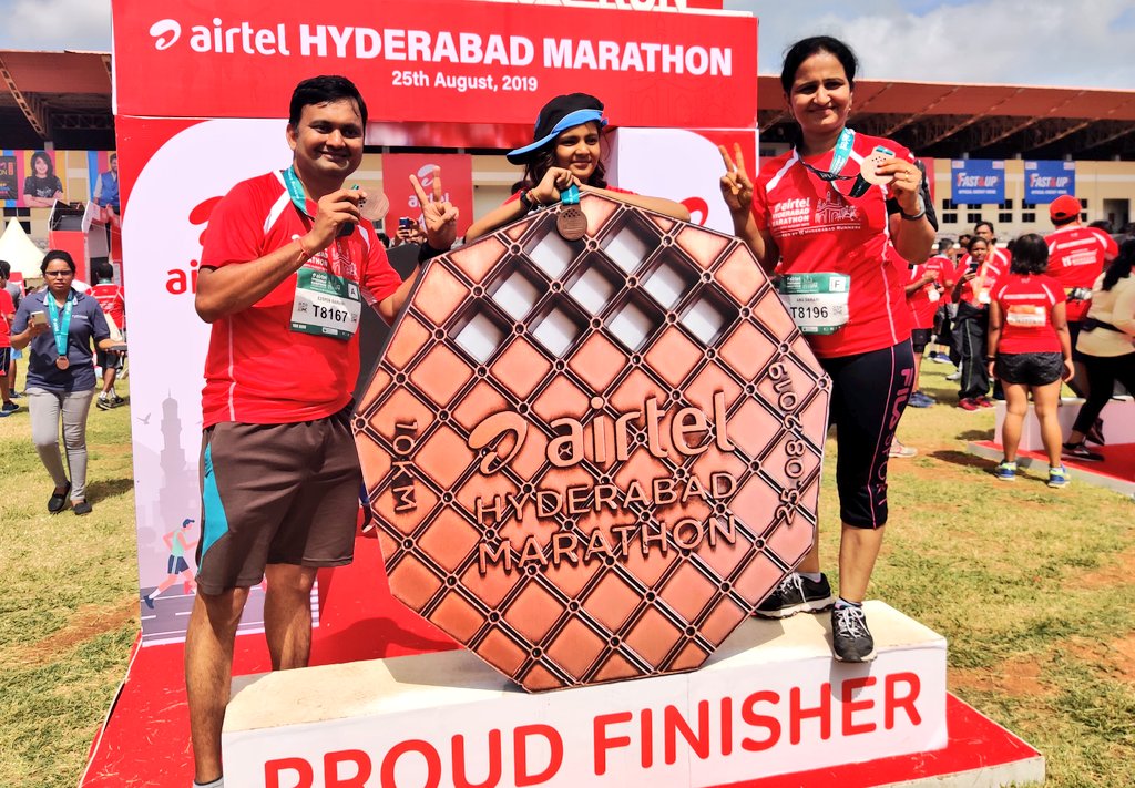 nirmaldamani's tweet photo. #AHM2019 #AirtelHyderabadMarathon #HyderabadRunners #Marathon #Hyderabad. Tanvi's debut #timedrun https://t.co/8oPQRRSQaD