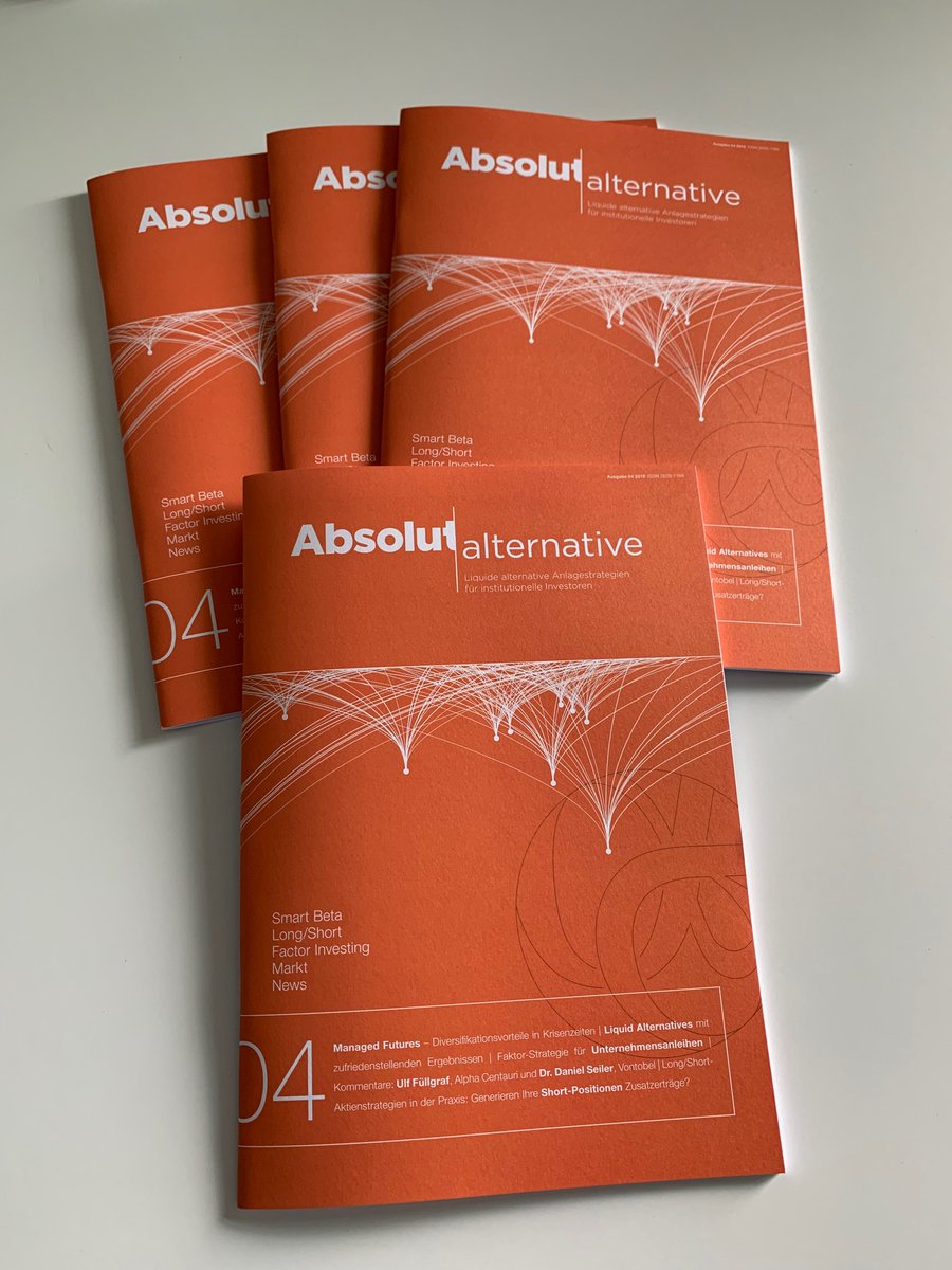 absolutalt's tweet image. Liquid Alternatives für institutionelle Investoren. Der neue Absolut|alternative Nr. 4/2019 ist erschienen. Themen hier: absolut-alternative.de #LiquidAlts #SmartBeta #FactorInvesting @absolutresearch