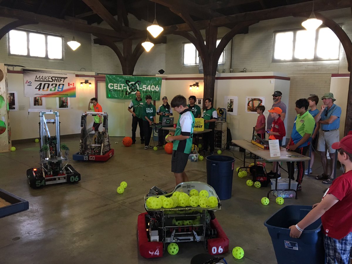 FRC4039's tweet photo. We’re down at the @hammercitymaker Mini Maker Faire at the Hamilton Museum of Steam and Technology with @celtxrobotics and @FRC1360! Stop by and check out all the makers as well as this incredible museum! #hamont #omgrobots https://t.co/Vjz83gNenk