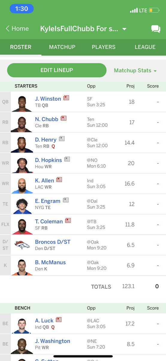 _Marc_E_Marc_'s tweet photo. @Jeff_Mans rate my team. 12 team PPR. https://t.co/JlA761LBhy