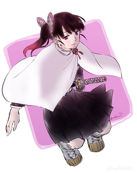 蕪川にいろ🏖️🫜 ｲﾗｽﾄ|Live2Dご依頼受付中!さんがTwitterに投稿した栗花落カナヲ(鬼滅の刃)のイラスト。