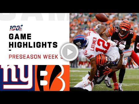 Giants vs. Bengals Preseason Week 3 Highlights | NFL 2019 https://t.co/1Fe3wiKaw8 #FireFan https://t.co/m8MtkBqz5P