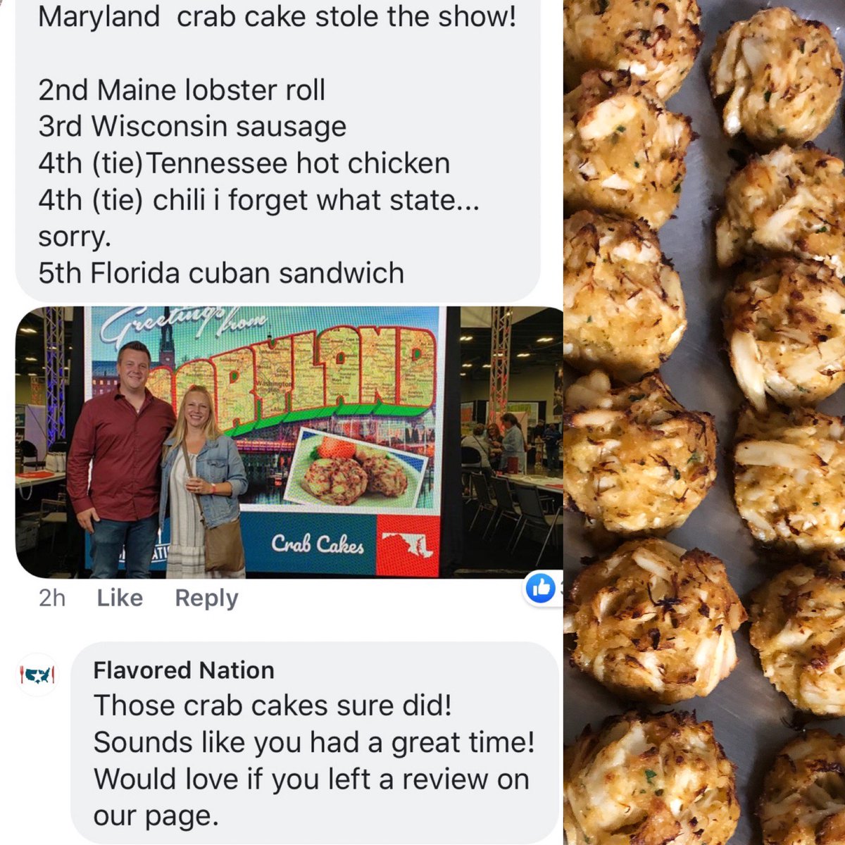 CostasInn's tweet photo. Well the verdict is in and looks like MD certainly didnβt disappoint this year. Crabs Cakes for the win!! Also, thanks to Flavored Nation for asking us to represent Maryland.
Thanks Jeff Hanson for the post!
#marylandcrabcakes #flavorednation # https://t.co/IJ0mr5SuV9