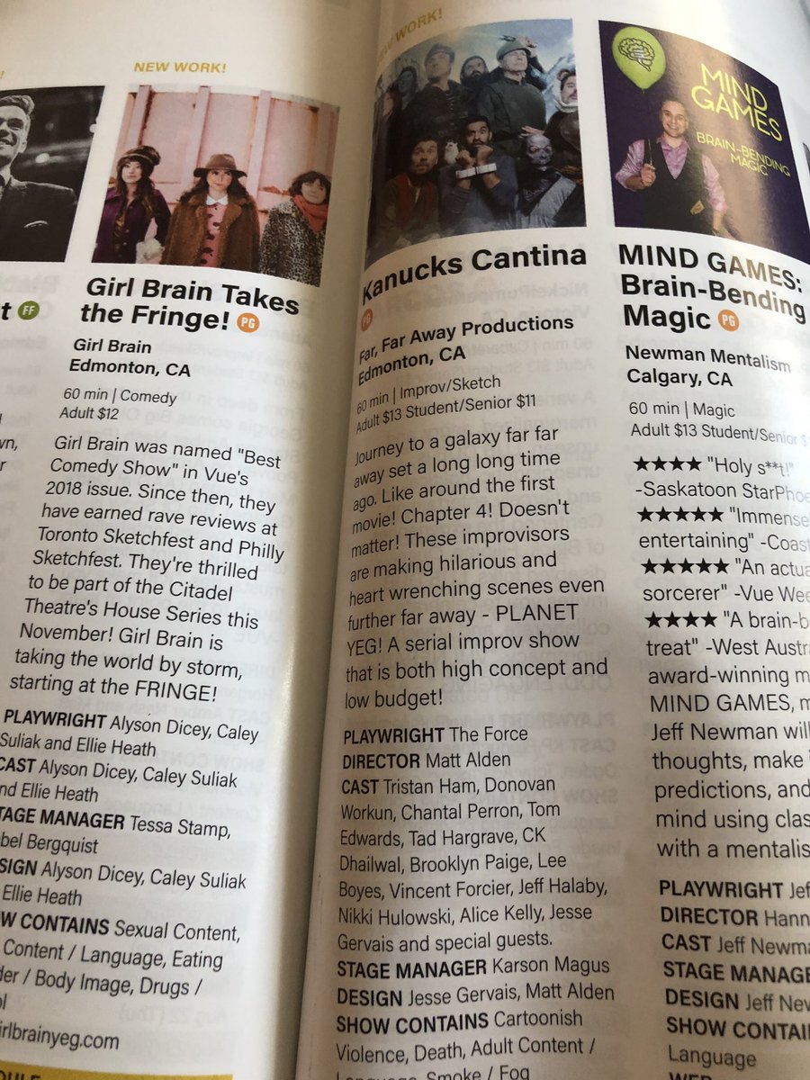 HeatherKlimchuk's tweet photo. Looking forward to The last performance of Kanucks Cantina @edmontonfringe at 4:30 today! A stellar cast including Donovan @AtomicImprov #jessegervais #vincentforcier #tomedwards & many more!! https://t.co/sjqUCMjLM7
