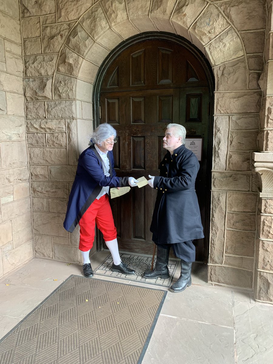 WHSTerrell's tweet photo. Ghost Walk press photo shoot today. #GhostWalkready #GeneralHeard #JohnManning #GenBarton @WoodbridgeGhostwalk https://t.co/GfIQYn3NJ1