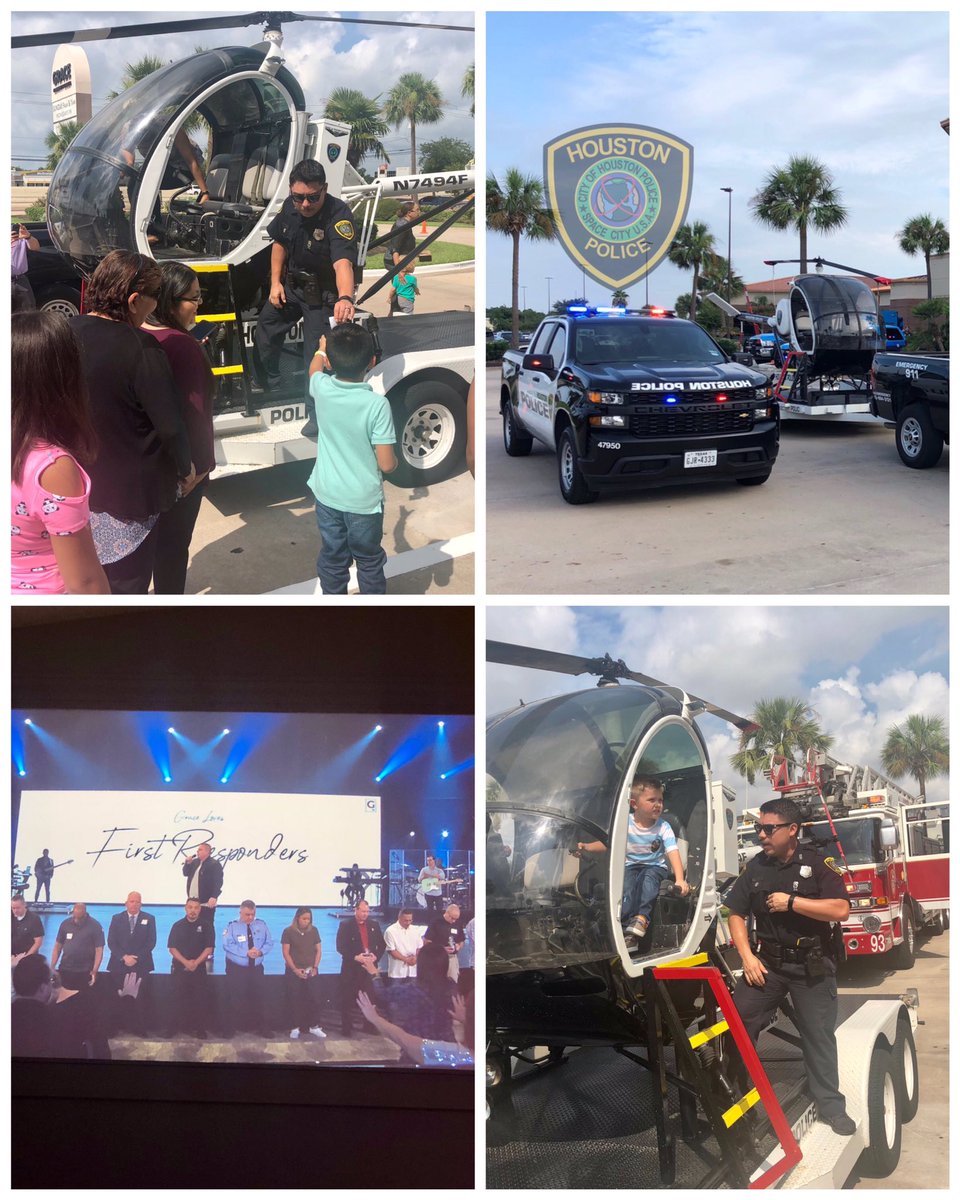 Ofc_RobHPD's tweet photo. Serving the👮🏻‍♂️community at Sunday🙏Service. Thank you SO MUCH to @GraceHoustonTX for honoring the First🚓🚑🚒Responders. #houstonpolice #relationalpolicing #thinblueline #graceloves #gracehouston #wearefamilyatgrace #wearegrace #gracechurch https://t.co/P0Jsqf27sw