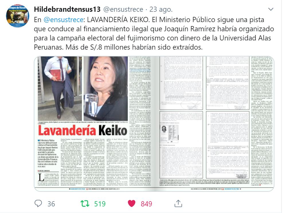 Yosoyelkarma2's tweet photo. @MikiPeruYT @IvanMalmo @FuerzaLimaco Simple odio? No te das cuenta que la sra. K tiene VARIAS INVESTIGACIONES, DENUNCIAS que cada vez SON MÁS CIERTAS? Acaban de sacar a la jueza #CuelloBlanco, están en camino con lo del narcotráfico de #JRamirez y hablas de odios? https://t.co/IadTopbGU0