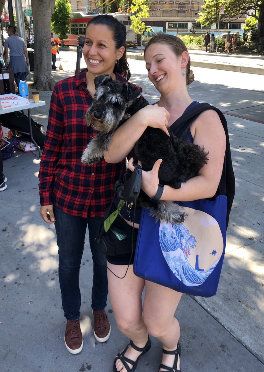 Tiffany Cabán with Chesa Boudin supporters