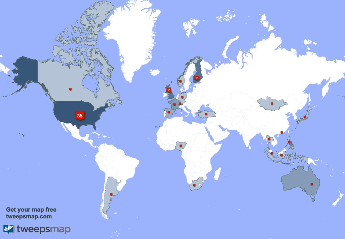 Mathgamain's tweet image. My followers live in USA (38%), Finland(15%)... Get your map: tweepsmap.com/!Mathgamain