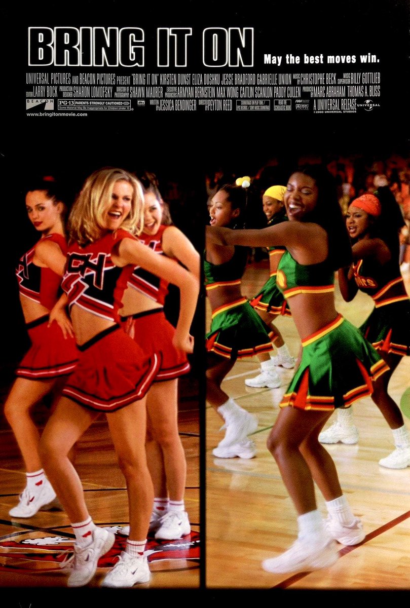 FilmNewsNos's tweet photo. 🎬MOVIE HISTORY: 19 years ago today, August 25, 2000 the movie ‘Bring It On’ opened in theaters!
#KirstenDunst #ElizaDushku @JesseBradford @itsgabrielleu #ClareKramer #NicoleBilderback #TsianinaJoelson #RiniBell #NathanWest #HuntleyRitter #ShamariFears #NatinaReed #BiancaKajlich https://t.co/Xtumroogzj