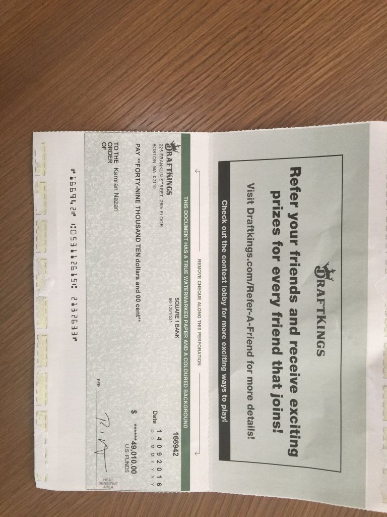 Kam99 on Twitter "DraftKings He made me my first big score, thank you