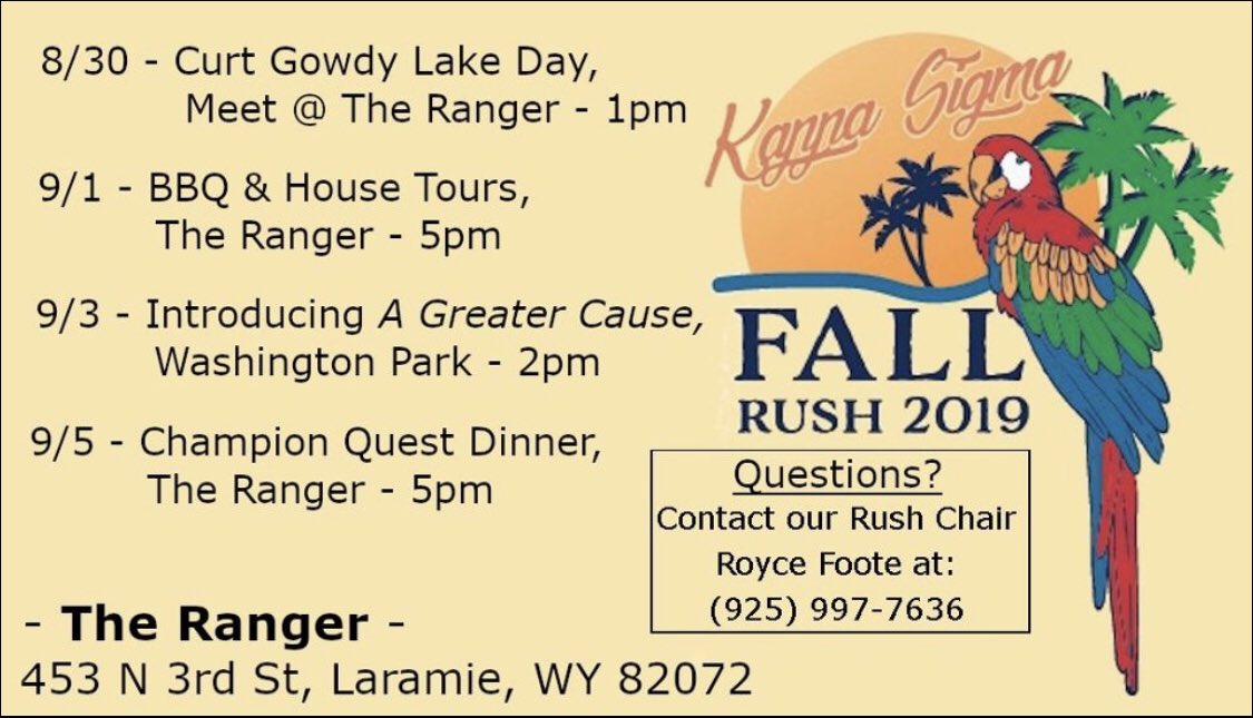 WyoKappaSig's tweet photo. Come see what it is like to be a champion! #RUSHΚΣ https://t.co/evNvMRPzq8