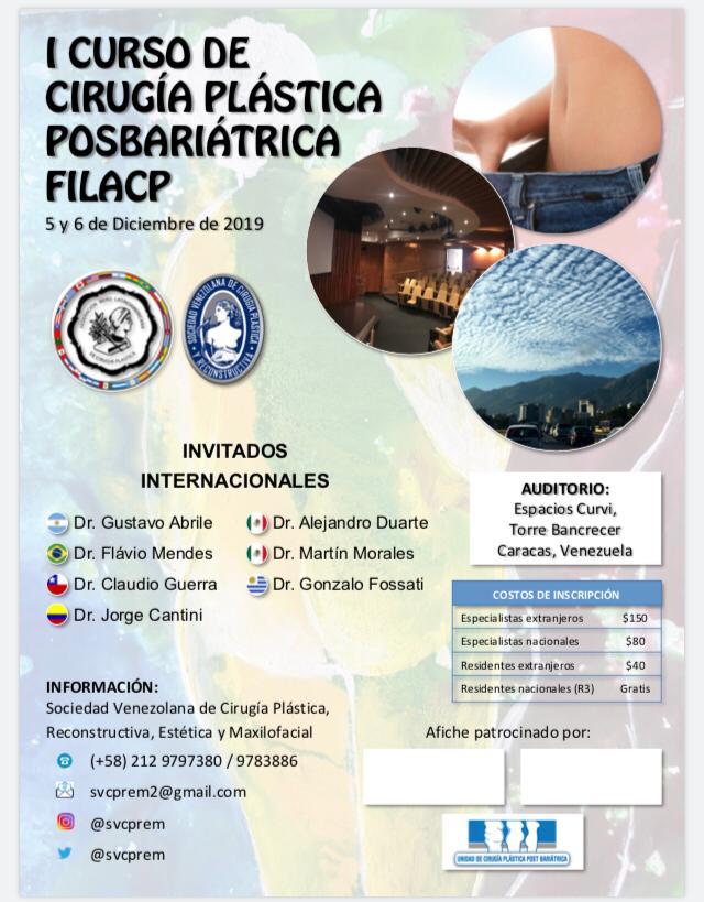 dra_navasdavila's tweet photo. I Curso de Cirugía Plástica Posbariátrica #FILACP 5 y 6 de diciembre del 2019 https://t.co/NbMRXPW7Bd