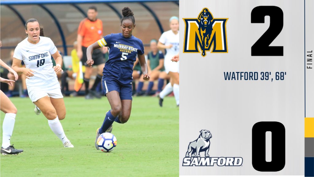 RacersSoccer's tweet photo. 🚨RACERS WIN!!!🚨 

Miyah Watford scores twice to give Murray State a 2-0 victory on the road over Samford.

#RacerNation 🏇⚽️ https://t.co/tPpPGDrhwx