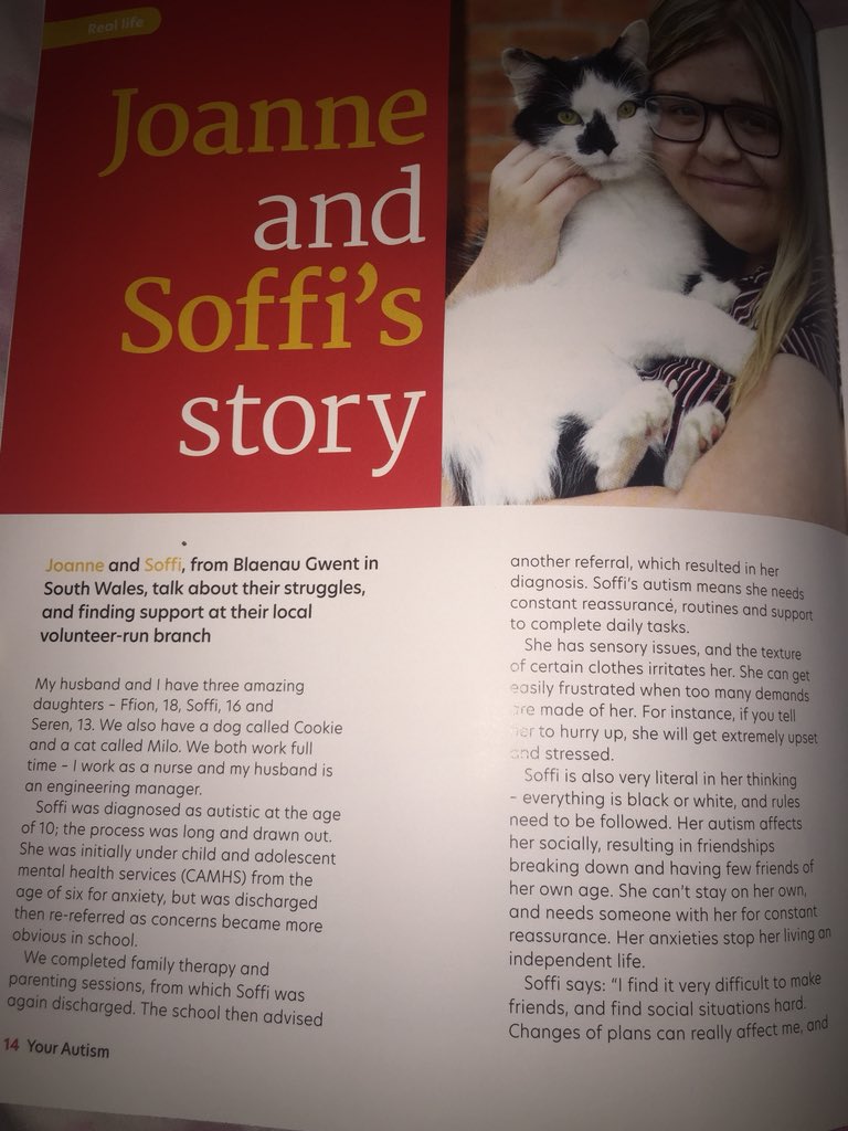 Soffiiedwards's tweet photo. Hi so I featured in the National Autistic Society Magazine this month and I just want to thank @ElmoFilms @joe_weller_ @jctmw_ @8ben_ @ClickForTaz for helping me get through these difficult years. 

@Autism 
If you want to give it a read please do :) https://t.co/HfwKvv9wct
