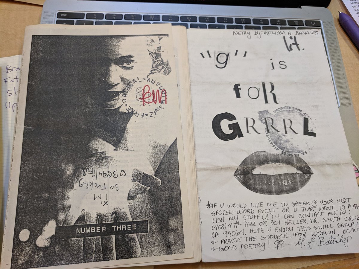 lizhenry's tweet image. i&apos;m so fucking beautiful #3 (1995) by nomy lamm and g is for grrrrl (1997) by Meliza Bañales #prelingerwiki