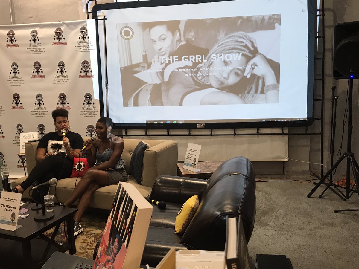 BlackTribbles's tweet image. The women of #TribbleNation are LIVE! Closing out the podcast main stage for the @respectpodfest is @thatmikeychick &amp;amp; @wind__rider83 of the #GRRLShow #women #respect #blacktribbles #powerful #MisogyNo #pioneergroes