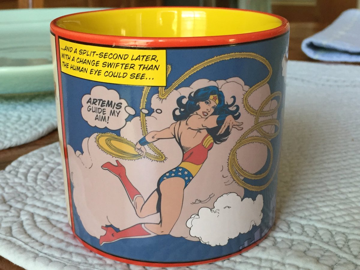 Topher_X's tweet image. Tea via #WonderWoman mug! 😎👍