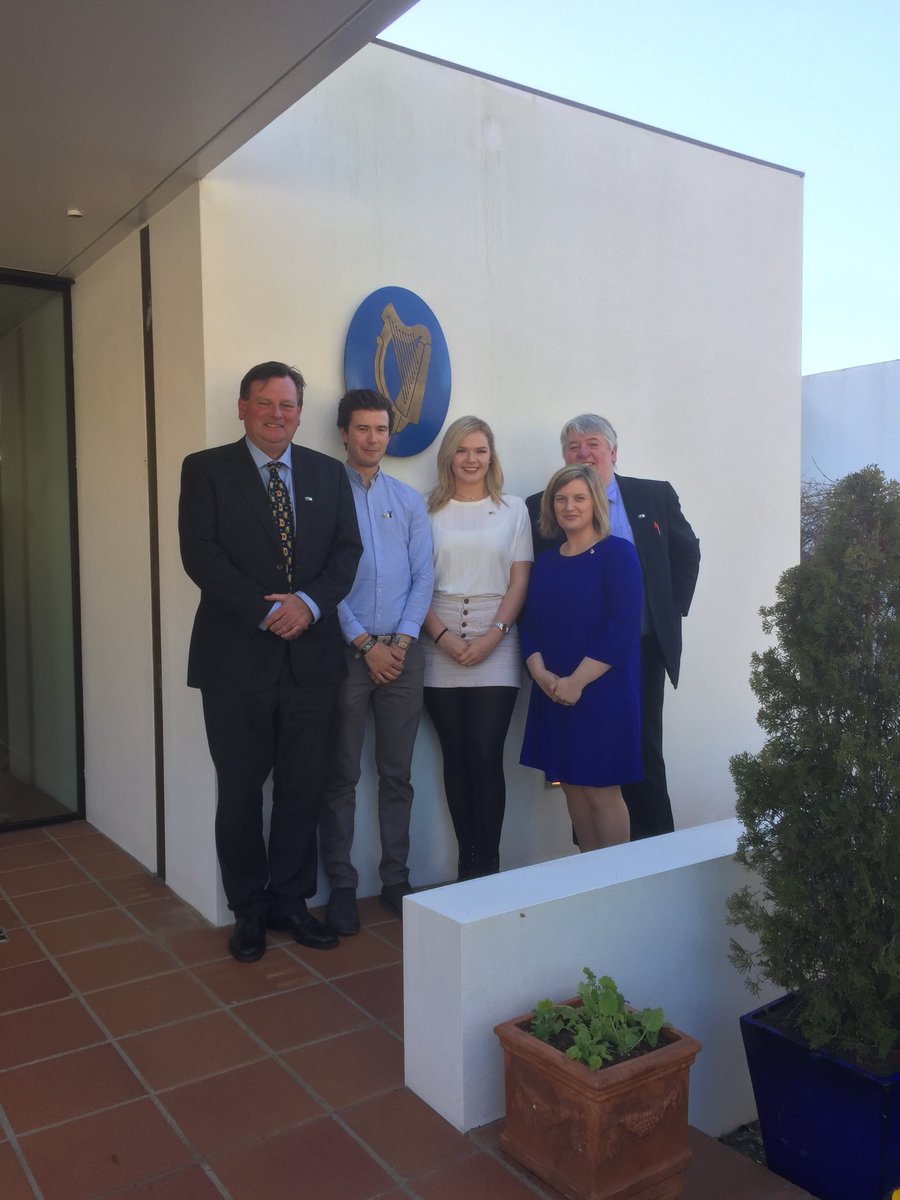 irlembaustralia's tweet photo. Delighted to welcome Professor Sean F O’Leary, with two of the winning StrydeTech Team Muireann Hickey and Kevin Hayes representing Ireland at #icreate2019 @cit_ie Best of luck @GlobalIrish https://t.co/Ea36INrXsv