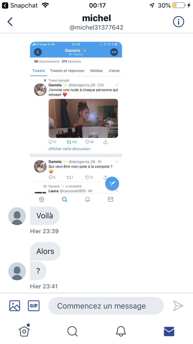 danigarcia_06's tweet photo. @michel31377642 Ah oui ? pourtant tu la bien reçu ton nude nn ? https://t.co/7KaJh5uJGK