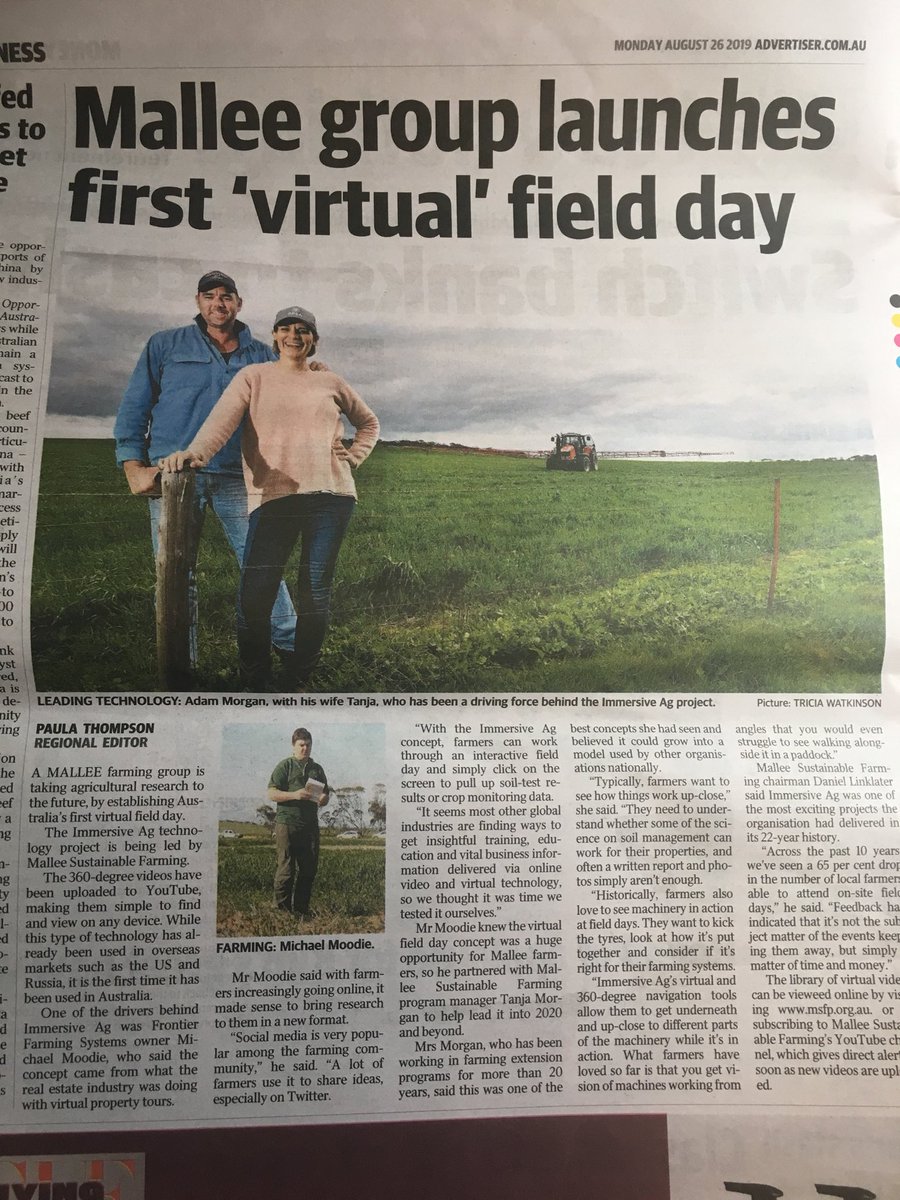 davejmck's tweet image. ⁦@Moodie_ag⁩ ⁦@MSF_Mildura⁩ - taking field days to the next level #virtualfieldday #futureishere #agchatoz