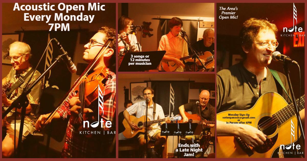 NoteKitchen's tweet photo. The Area's Premier Open Mic.  Every Monday, 7PM. 
Great local talent showcasing their tunes and often some great collaborative jams break out.
You don't want to miss this! https://t.co/kgM2LidP6D