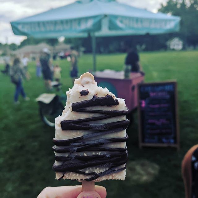 DeepFriedWisco's tweet photo. While the chocolate covered coconut popsicle is the most photogenic and super tasty (even after a small child has munched on it for awhile), the carrot cake popsicle is absolutely amazing. It tastes like a frozen carrot cake on a stick and it's vegan. @c… https://t.co/ElfGccCbsr https://t.co/Yl9HyuSSJS