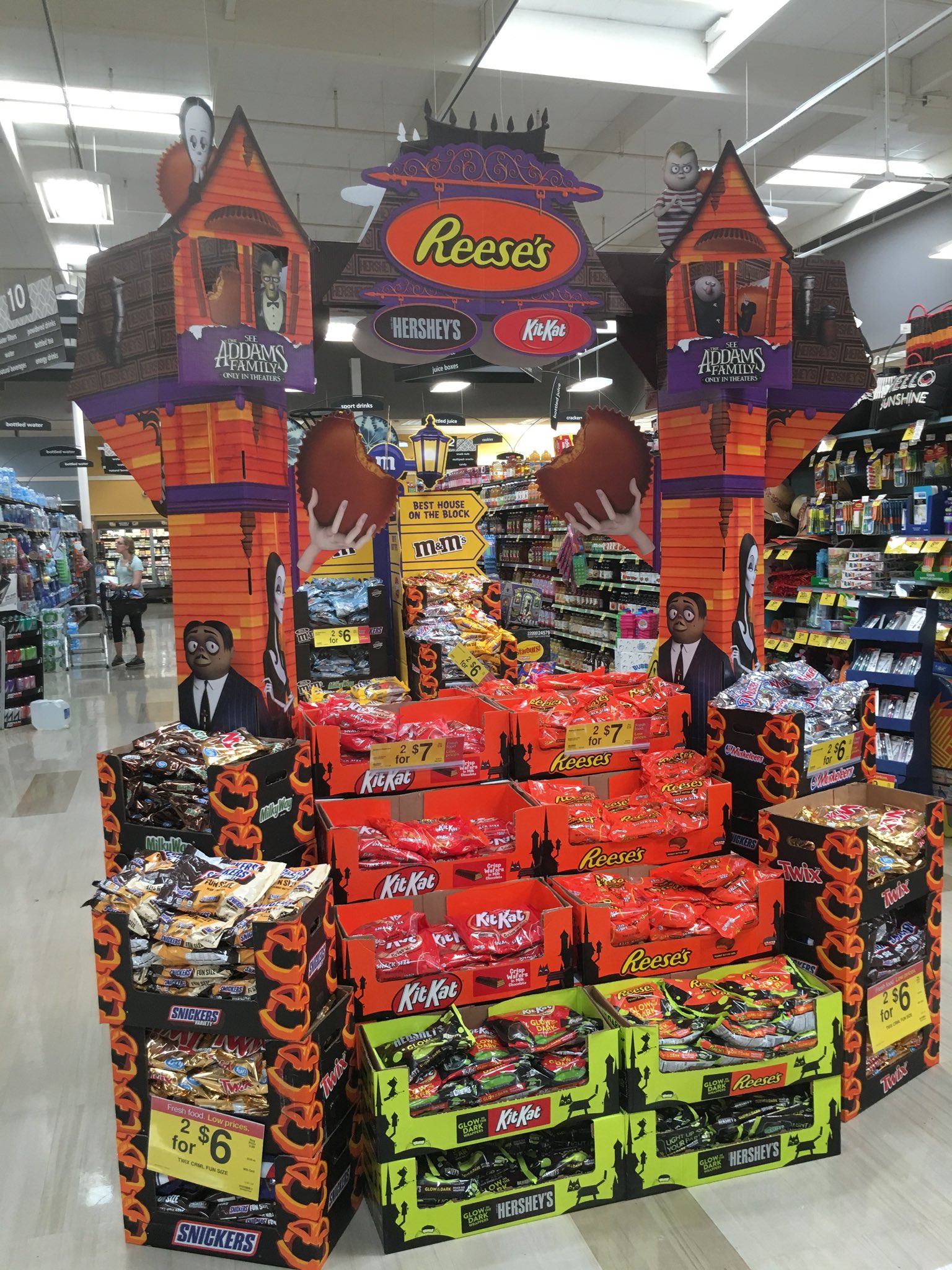 Haunted house themed chocolate display