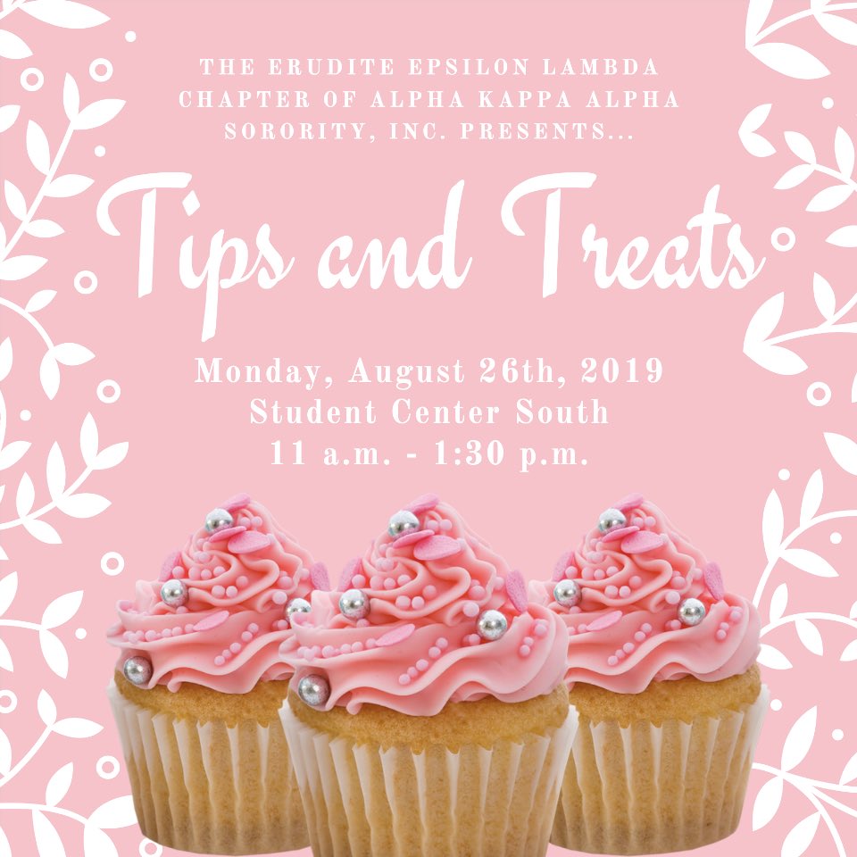 UHAKAs's tweet photo. Join Epsilon Lambda tomorrow for study tips and treats at the Student Center South. We can’t wait to see y’all! 🍬💞 #TipsAndTreats #AKA1908 #UHAKAs #akaug #akauac #SensationalSouthCentral #ServiceToAllMankind #EpsilonLambda https://t.co/MyBTIHnYC4