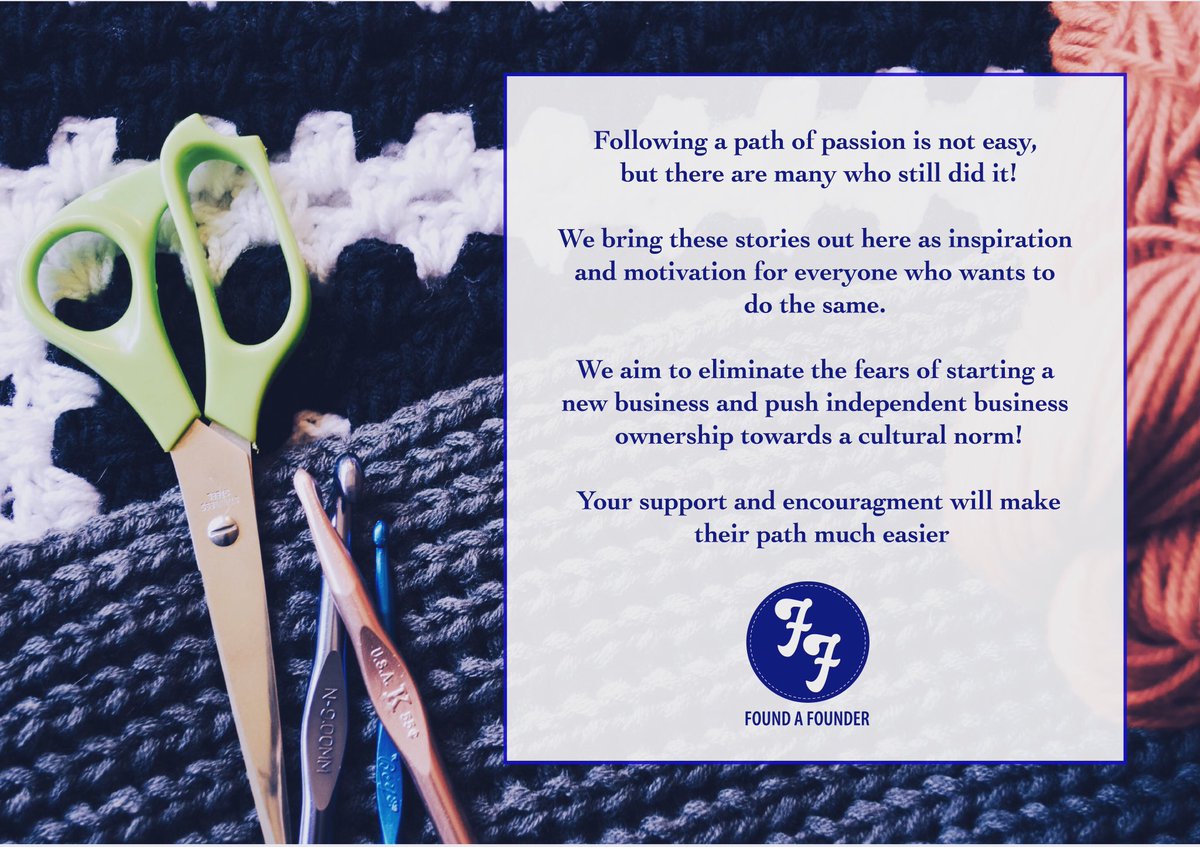 FoundFounder's tweet image. They found their passion... Tag a maker/creator/artists/individual business owner you know!

#entrepreneur #curator #loveforcraft #founders #makersgonnamake #creators #smallbusiness #smallbusinessowners #inspiration #startup #startupbusiness #startuplife #individualbusinessowner