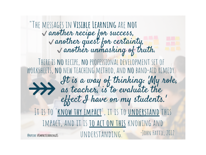 HeathPeine's tweet photo. My Advanced Instructional Methods students are learning about the Visible Learning research from John Hattie this week.  I look forward to seeing how their new learning will impact Kansas students!  #ImpactLearningKS https://t.co/aKGZOGkqQ3