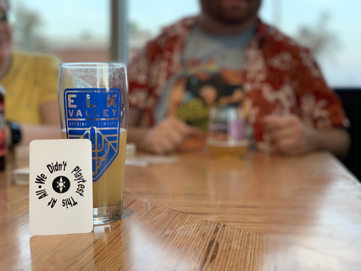 ElkValleyBrew's tweet photo. Tuesday night at 7pm, it’s game time! We’ve been having a great time with @JTrainOKC and @OKBoardGame - everything from  fun card games to Jaws: The Board Game to big 3-hour strategy games. Come join in this week - bring your own or borrow one from the pile! https://t.co/Zg3WMHB0GW